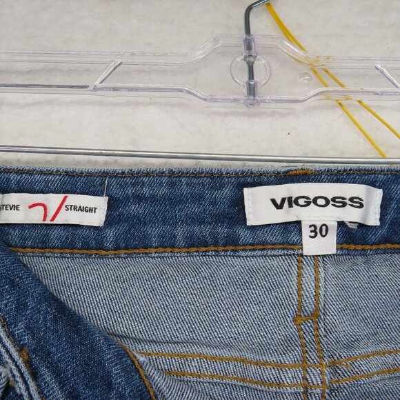 Vigoss Jeans Womens Size 30 Stevie Straight Leg Distressed Medium Wash Denim - Picture 6 of 10
